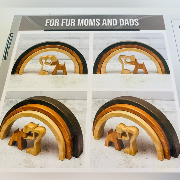 New in Box Wood Figure🌈”Rainbow Bridge” Tribute for Losing a 🐶;a perfect gift. - Picture 7 of 11